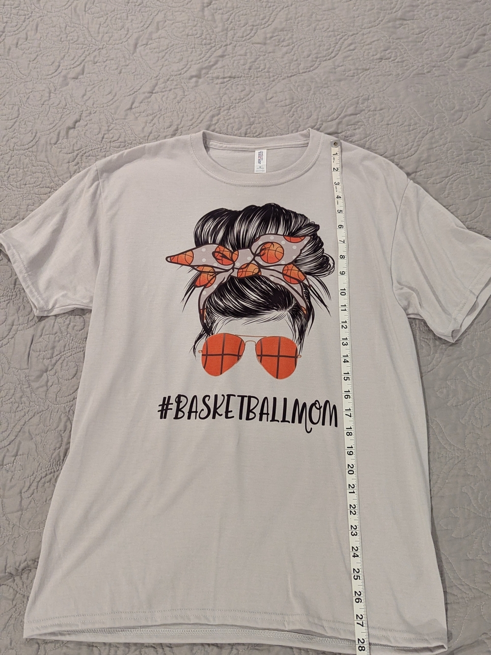 Basketball Mom Graphic Tee Light Grey